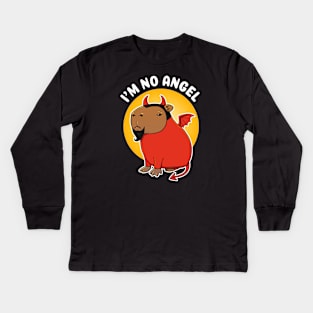 I'm no angel Capybara Devil Costume Kids Long Sleeve T-Shirt